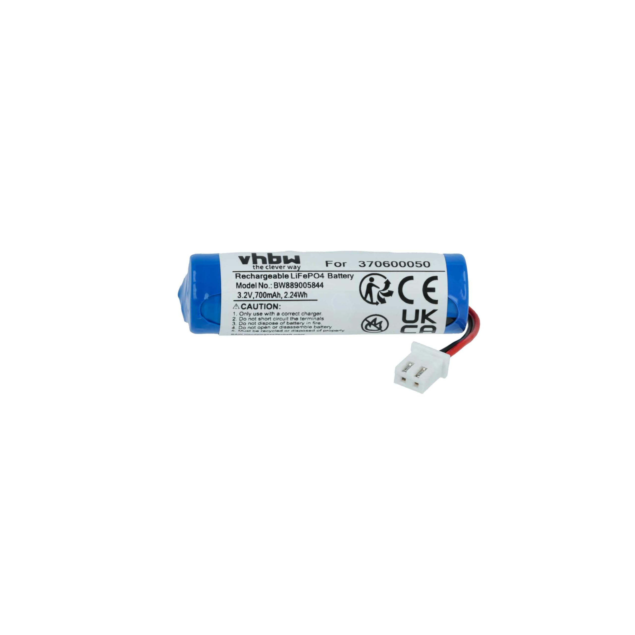 vhbw 4X wymienne baterie do Carrera 370600050 do samochodów wyścigowych (700mAh, 3,2V, LiFePO4, 50 x 16 x 14 mm, JST ZH)