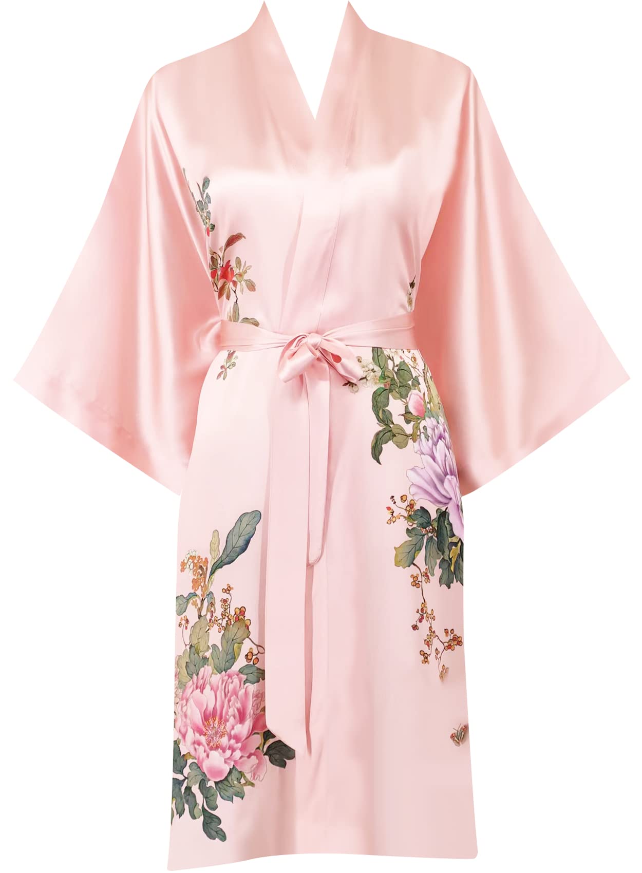 Womens 100 silk kimono short bathrobe pajamas kimono pajamas