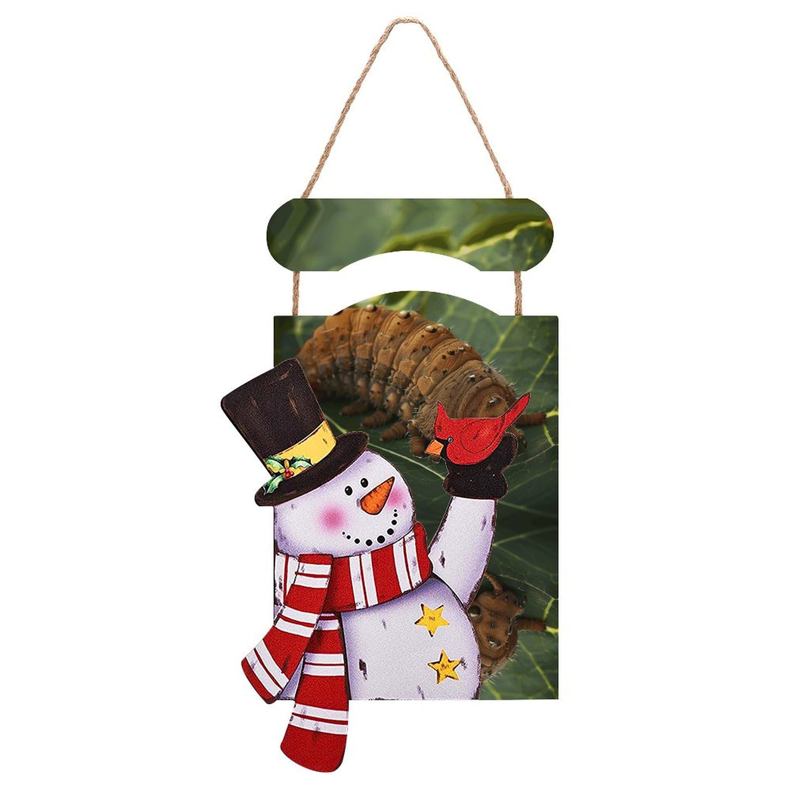 Peinture de Noël en bois bonhomme de neige decoration pour salon chaleureux