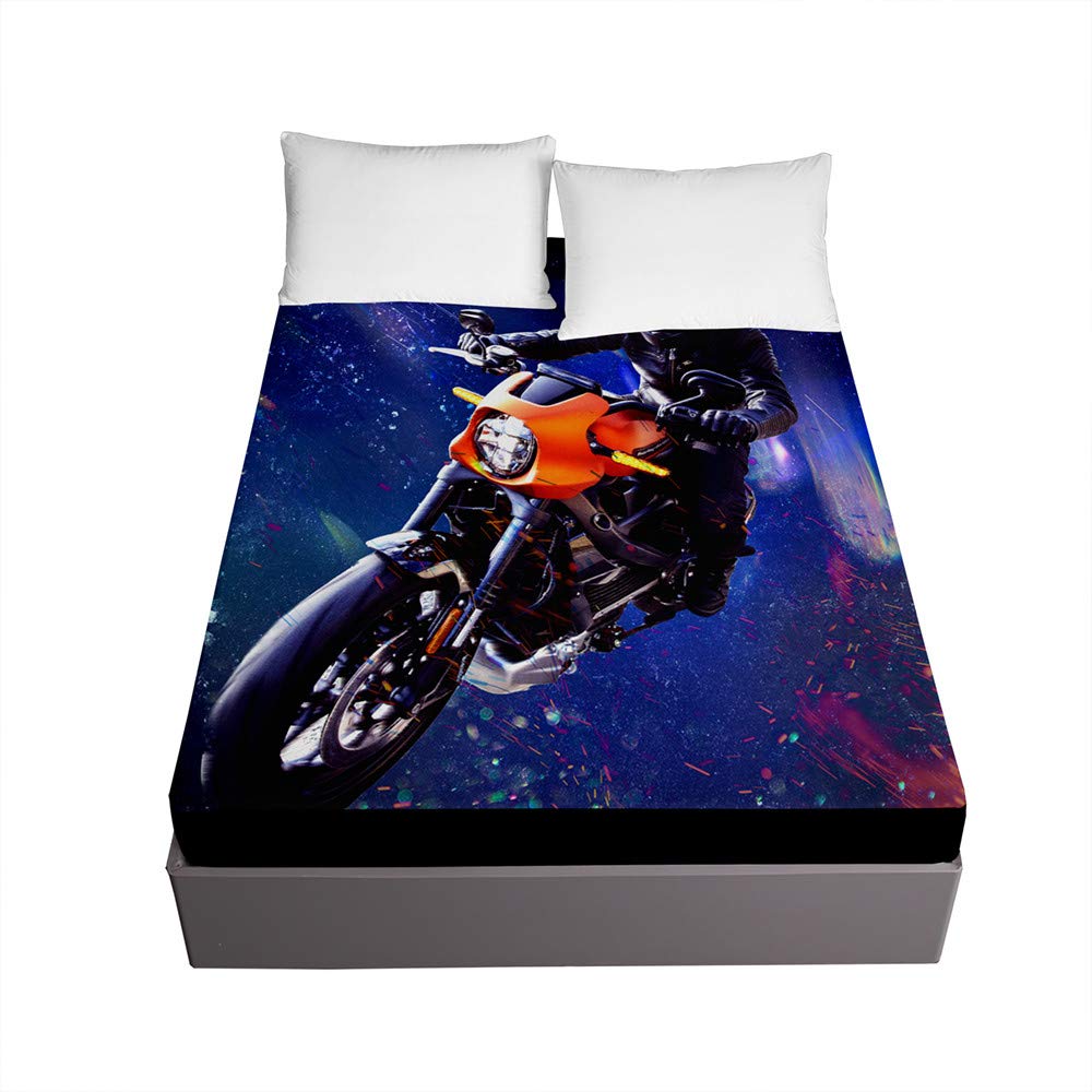 Drap housse en microfibre anti-glisse 180x200 pour matelas épais