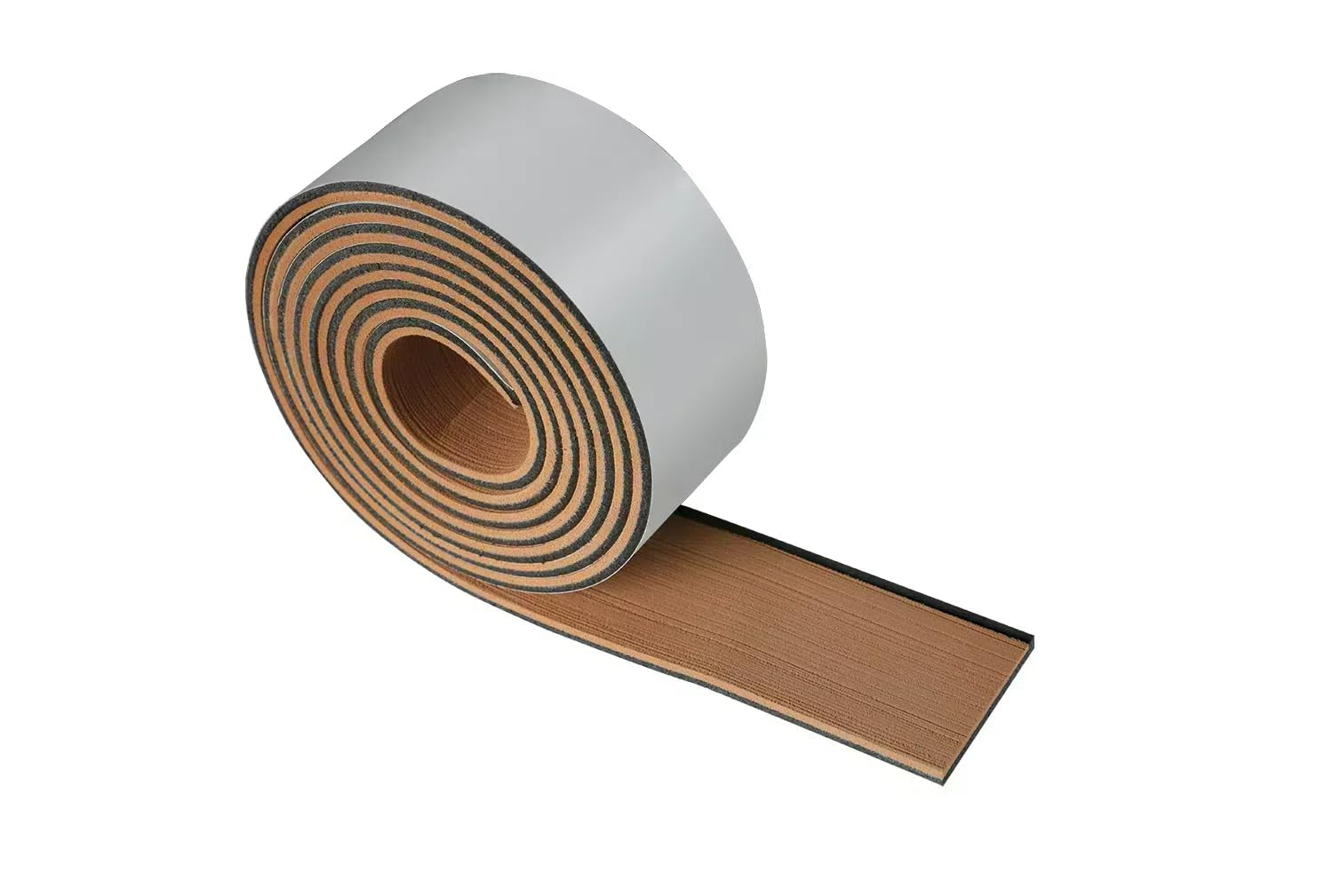 HZCHIONE EVA Foam Boat Decking Flooring Faux Teak Boat Floor Mat Self-Adhesive Non-Slip Marine Carpet Sheet for Pontoon Yacht Swim Platform Helm Pad, 240x5.5cm, Brown With Black