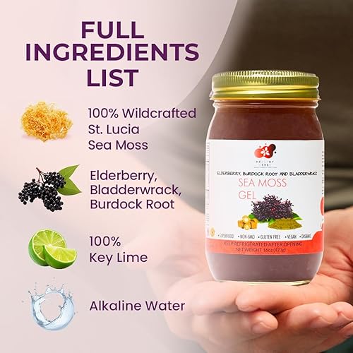 Miniatura 2 de Gel de musgo marino (16 onzas) hecho de St Lucia Gold Wildcrafted orgánico Seamoss cosechado silvestre sin gluten, superalimento sin OMG con todas
