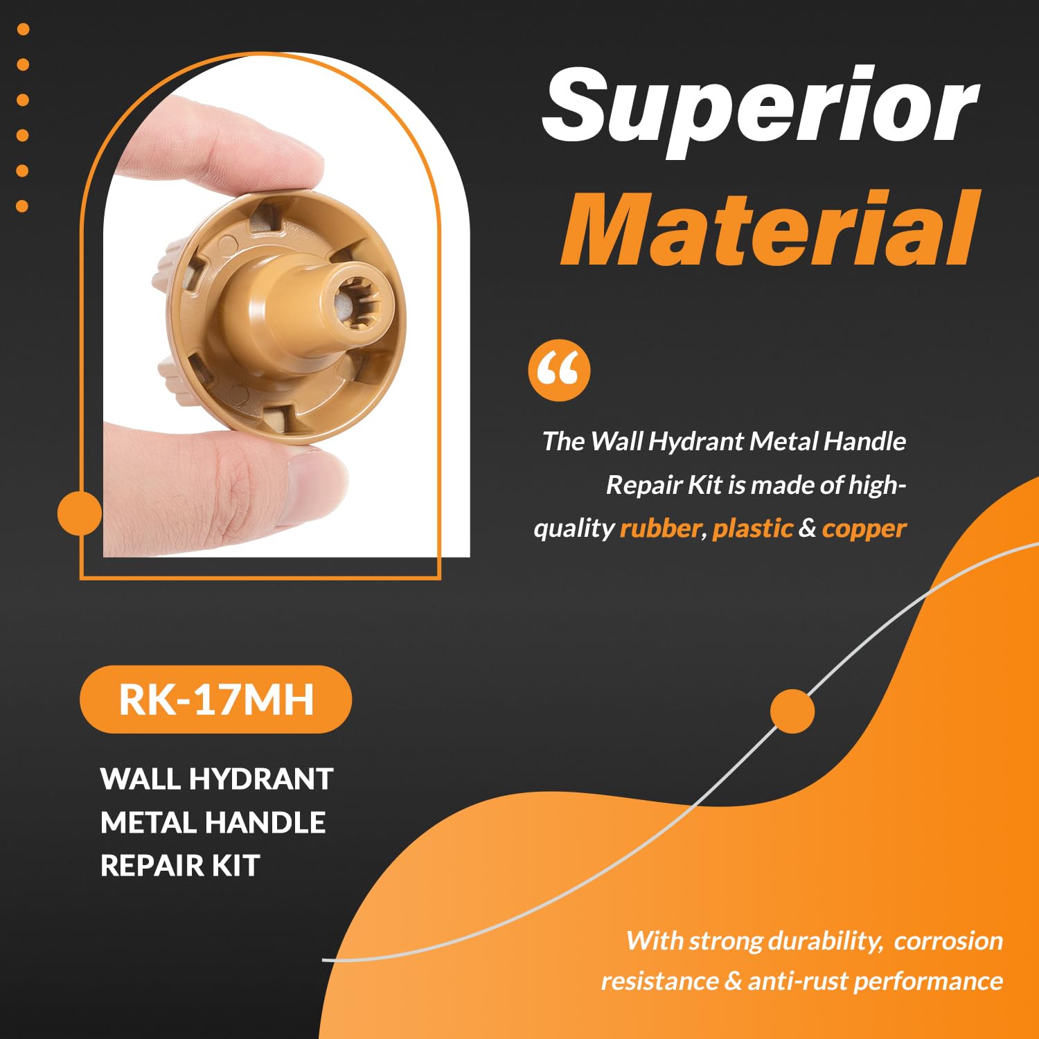 RK-17MH Wall Hydrant Repair Kit For Woodford Model 17 Faucets - 12-Piece Frost-Proof Repair Set