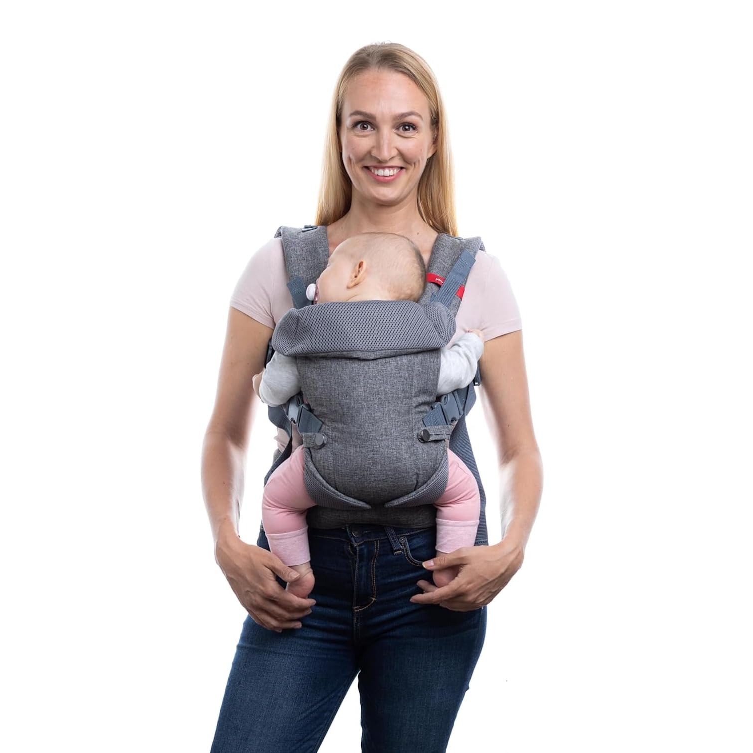 YOU+ME 4-in-1 Baby Carrier Newborn to Toddler - All-Position, Hip-Healthy, Adjustable Baby Carriers from Newborn with Breathable 3D Mesh Panels & 2-in-1 Snap-On Bib (8-32 lbs/3.6–14.5 kg)