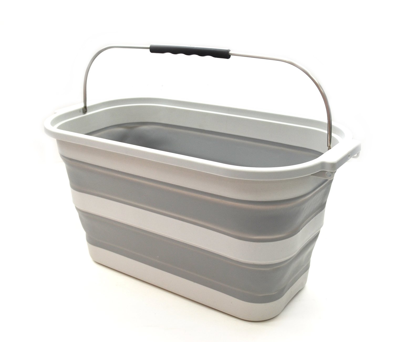 23.8L Collapsible Rectangular Handy Basket/Bucket (Grey)