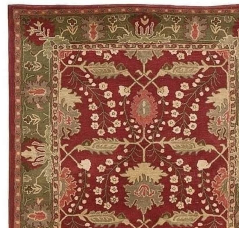 Tapete oriental rojo multicolor 182x122 cm hecho a mano miniatura 1