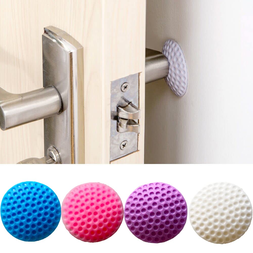 (4 Pack) Wall Protector Self Adhesive Rubber Stop Door Handle Bumper Guard Stopper