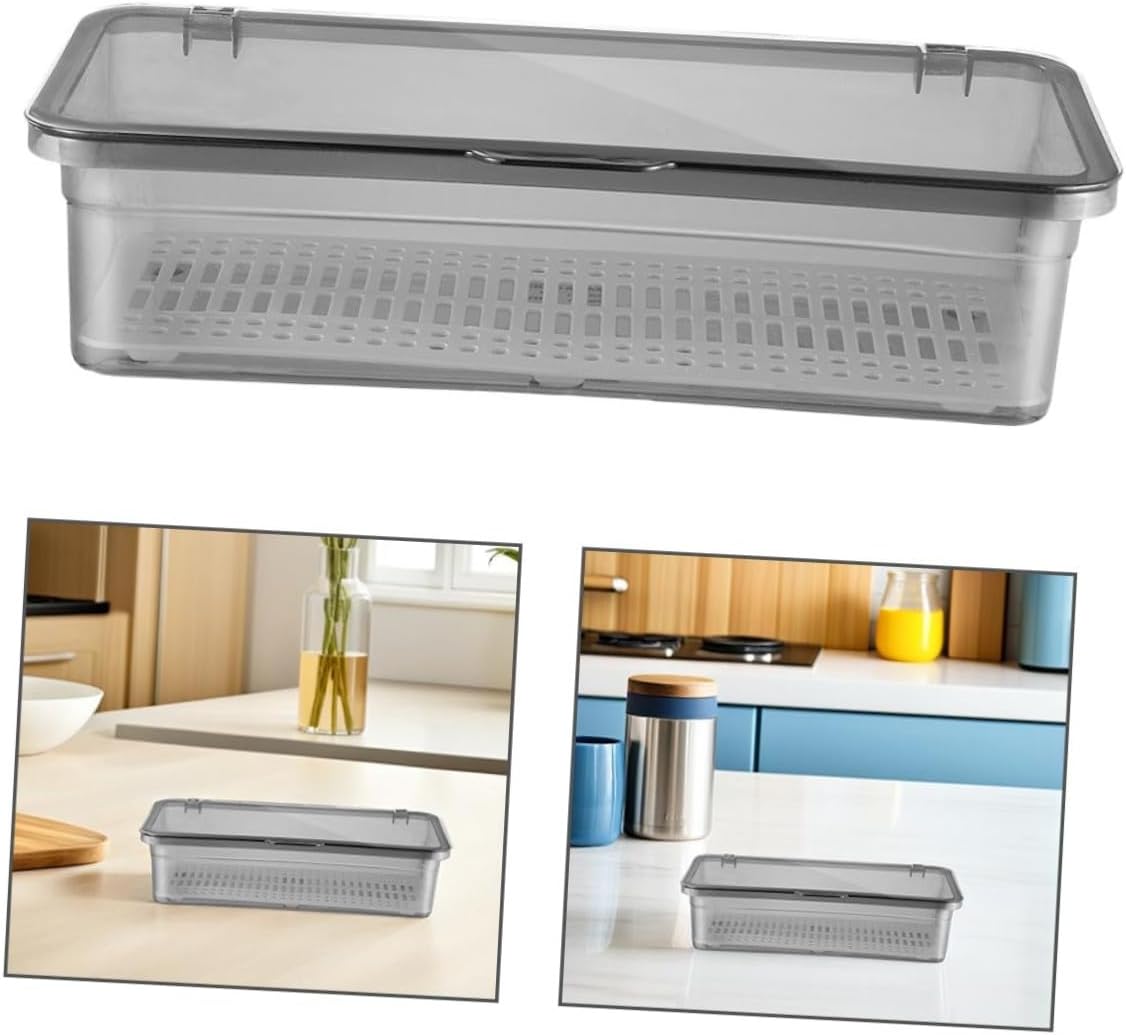 2pcs Multi-function Chopsticks Storage Box with Draining Plate Utensil Holder for Home -saving Cutlery Organizer for Spoons Forks Chopsticks