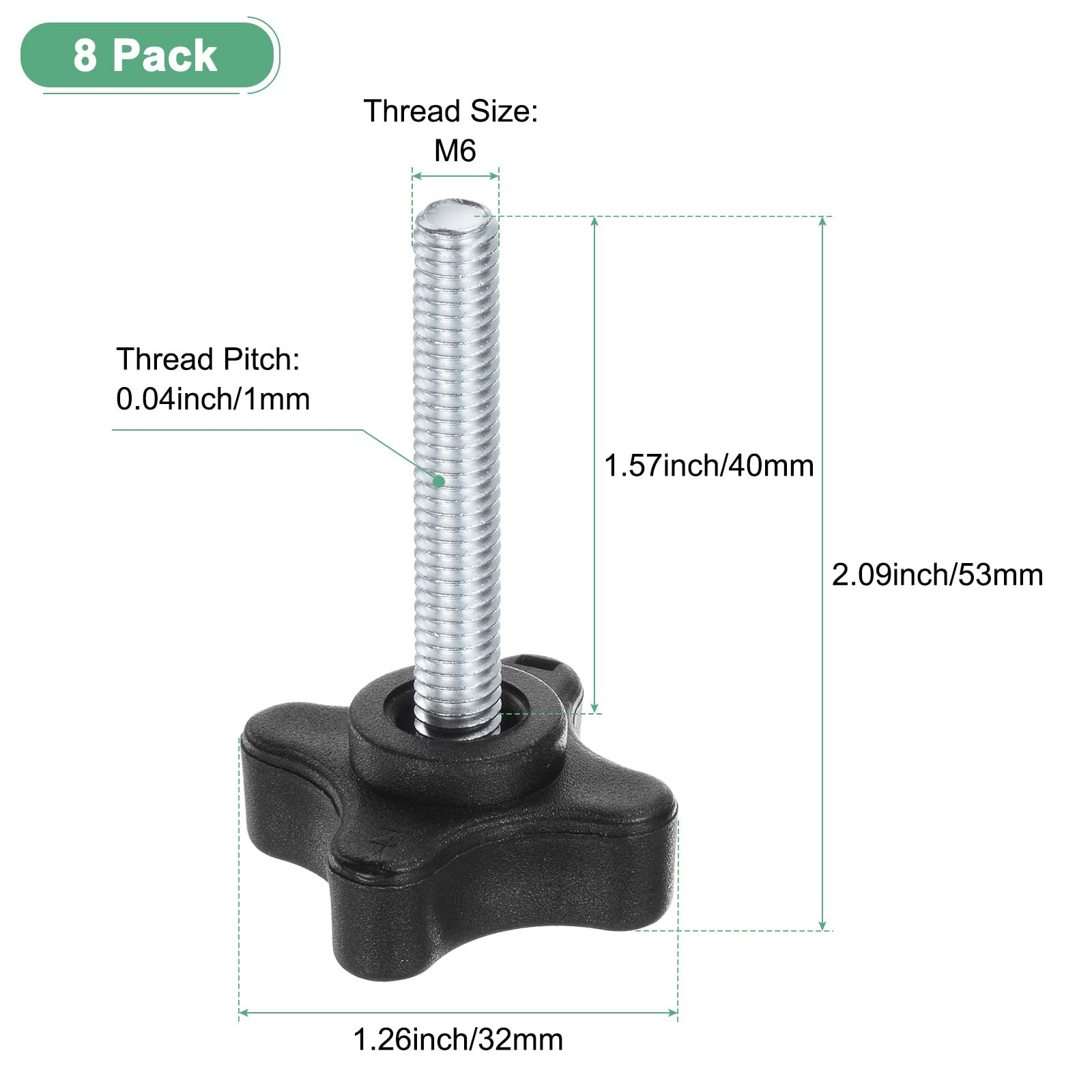 M METERXITY 8-Pack Star Clamping Knobs - Image 3