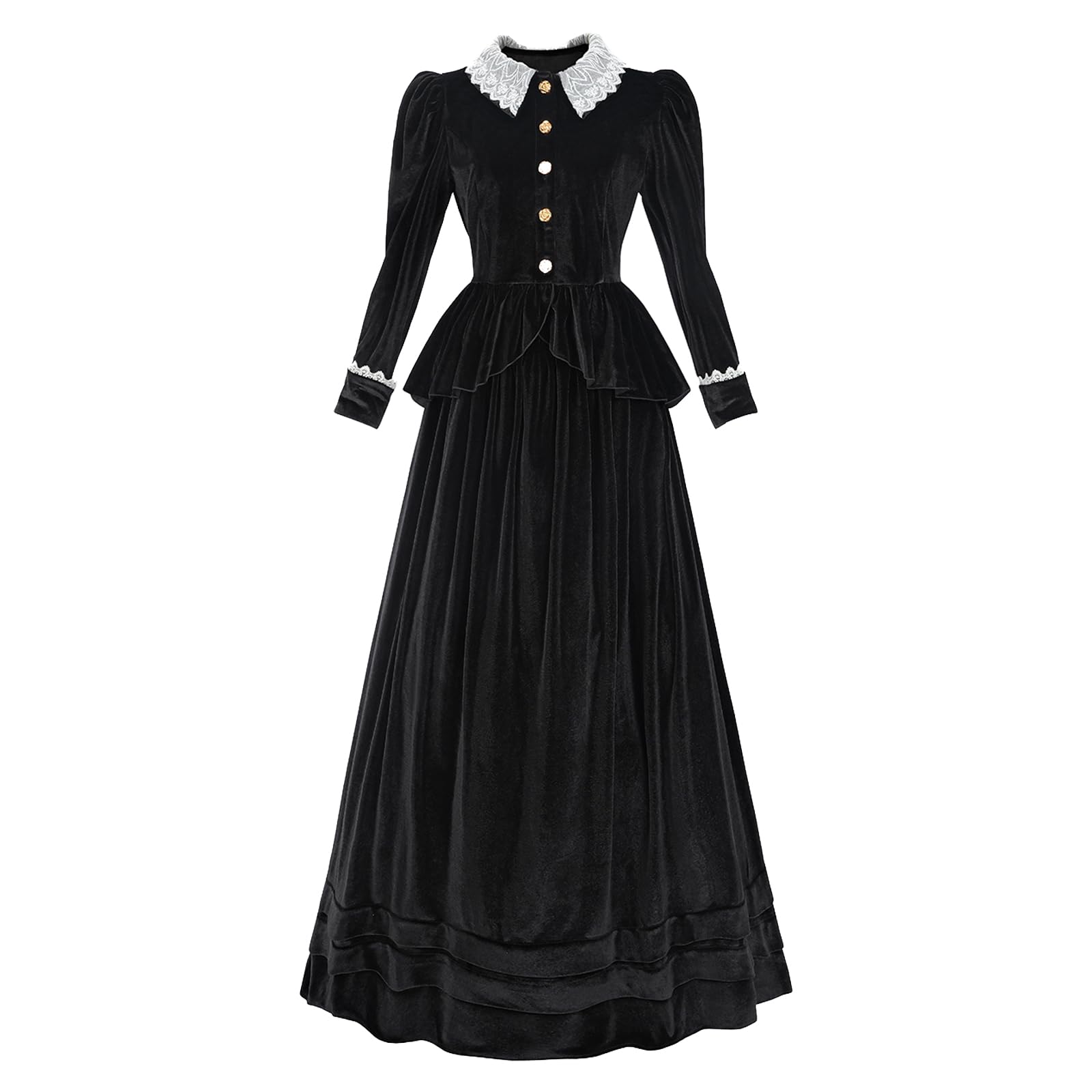 Viktorianische Kleid Kostüm Abendkleid Vintage A-Linie Rock Hochzeitsgäste