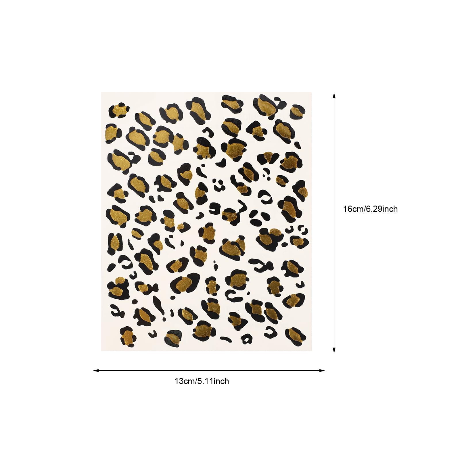 minkissy Leopard Gold Stamping Stickers 6 Sheets Temporary Transfer Decals for Body Art Halloween Party Decoration 6.3X5.1 Inch - Image 2