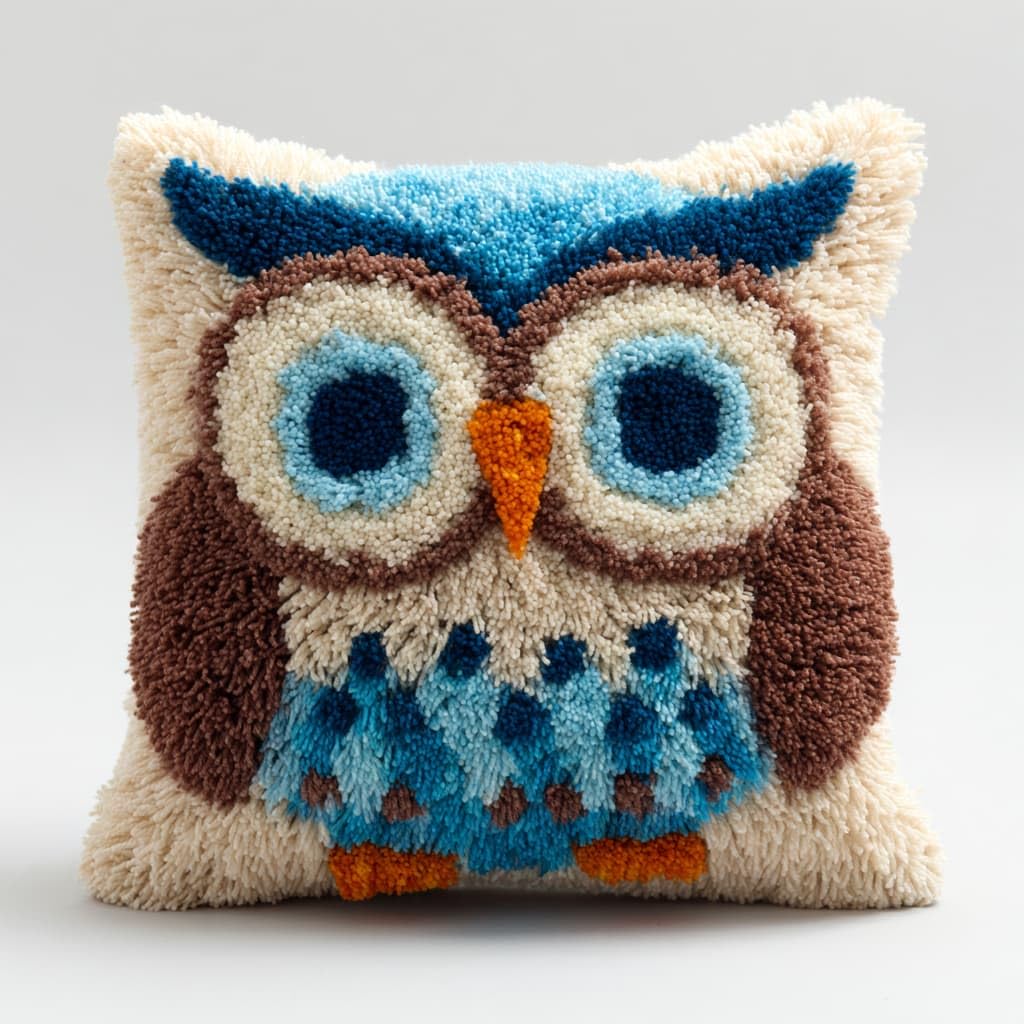Wallustrioaw Latch Hook Cushions-E Latch Hook Cushion Kits For Adultsanimal Owl