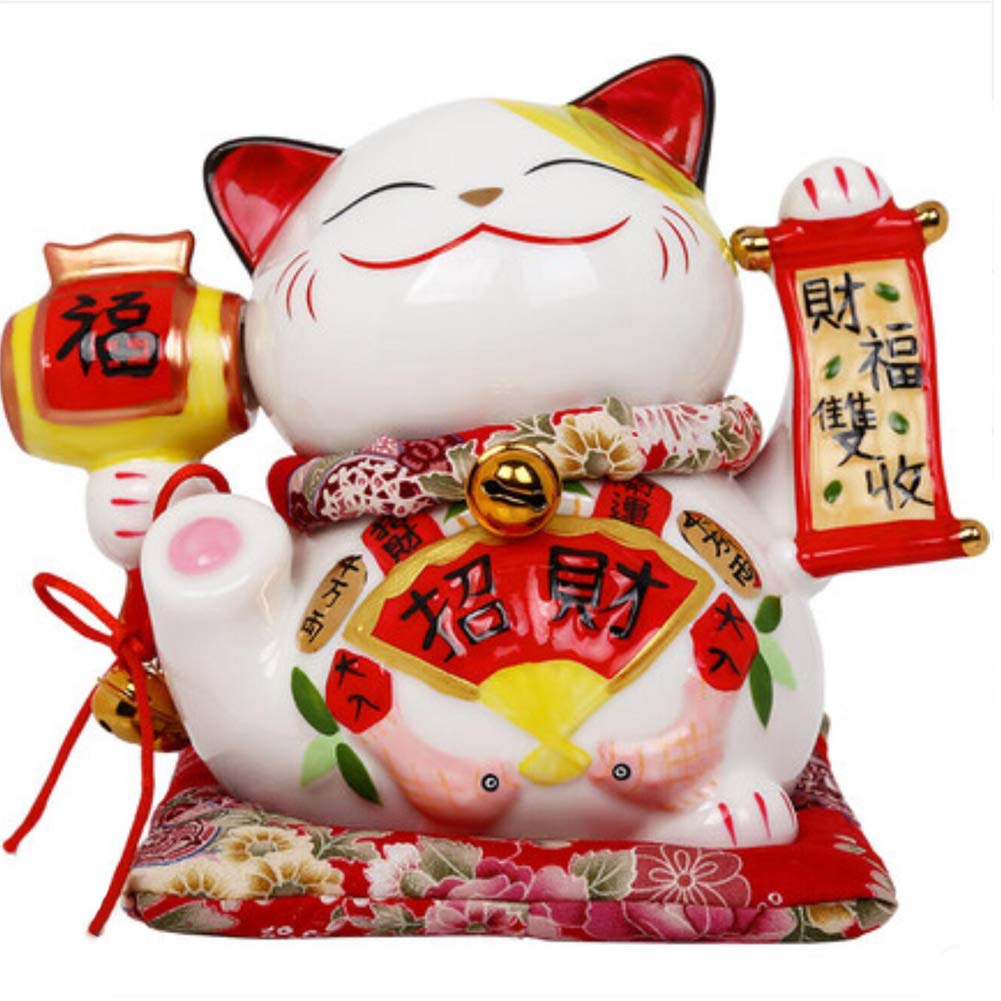 招き猫 貯金箱 Amazon.co.jp: 7インチ 招き猫 日本 磁器 福猫貯金箱 貯金箱 福の祝福