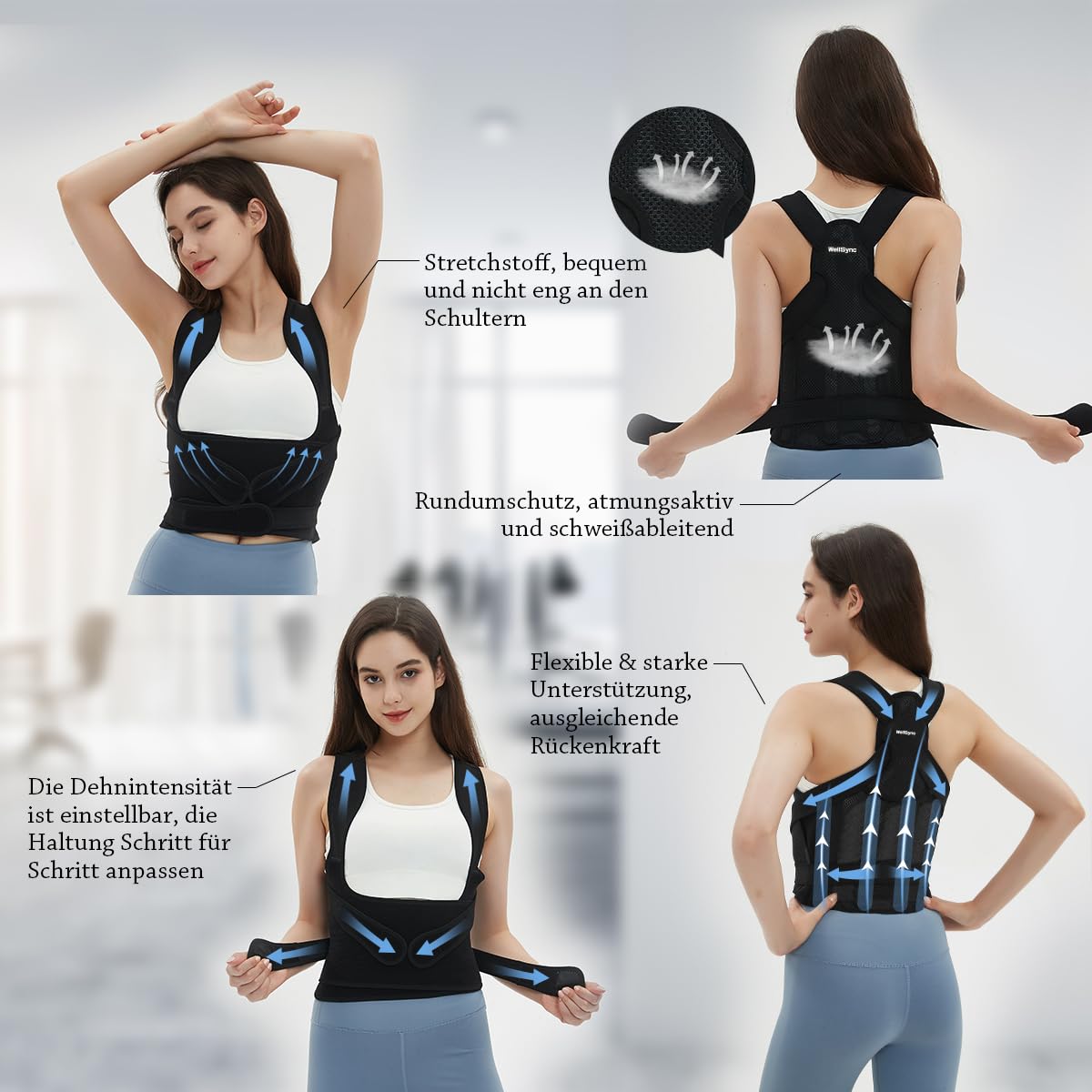 Haltungskorrektur Rücken - Atmungsaktiver Rücken-Geradehalter Für Damen & Herren