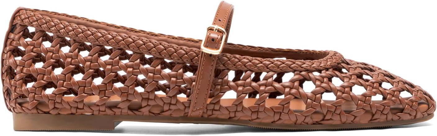 DREAM PAIRS Woven Ballet Mary Jane Flats for Women Dressy Comfortable Square Toe Ballerina Flats with Adjustable Buckle Strap for Work Casual Travel Daily - Image 7