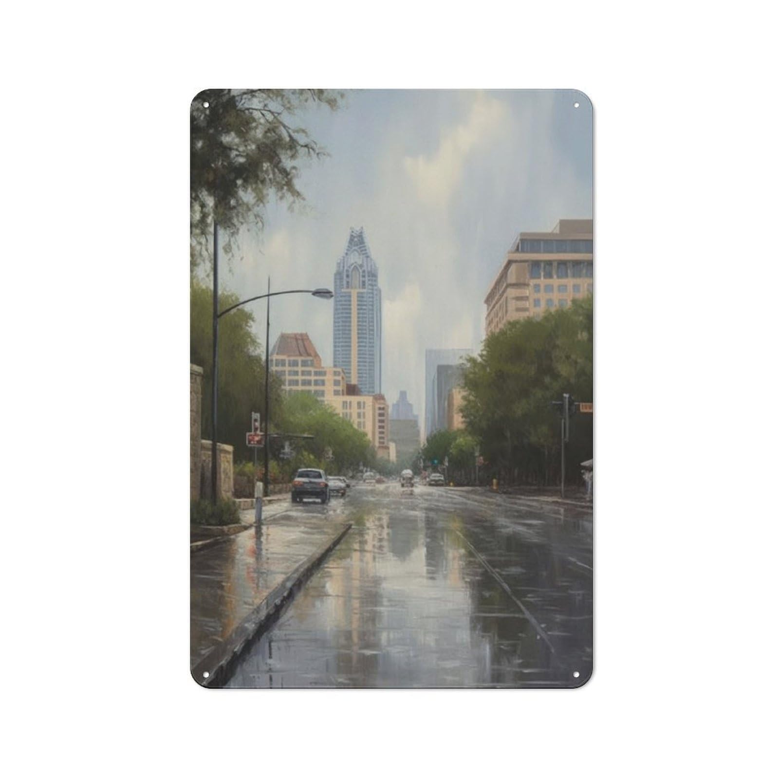 Junmoney Barton Springs Austin Usa Tin Wall Plaque 30X20cm With For Bar Or Restaurant, Suited To Bar Decor Enthusiasts