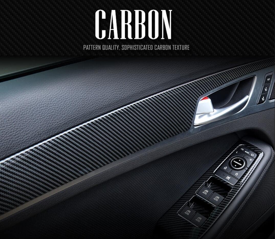 Cnaurda Carbon Fiber Style ABS Car Door Panel Cover Trim Interior Protective Decals Sticker Compatible with Genesis G80 (DH) Accessories