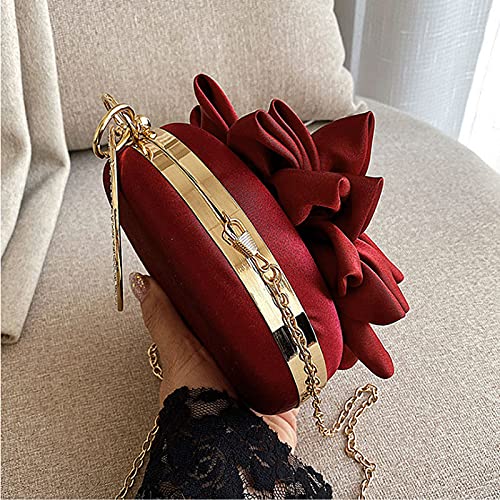 Image of Buddy Women Rose Shaped Clutch Soft Satin Wristlet Handbag Wedding Party Purse