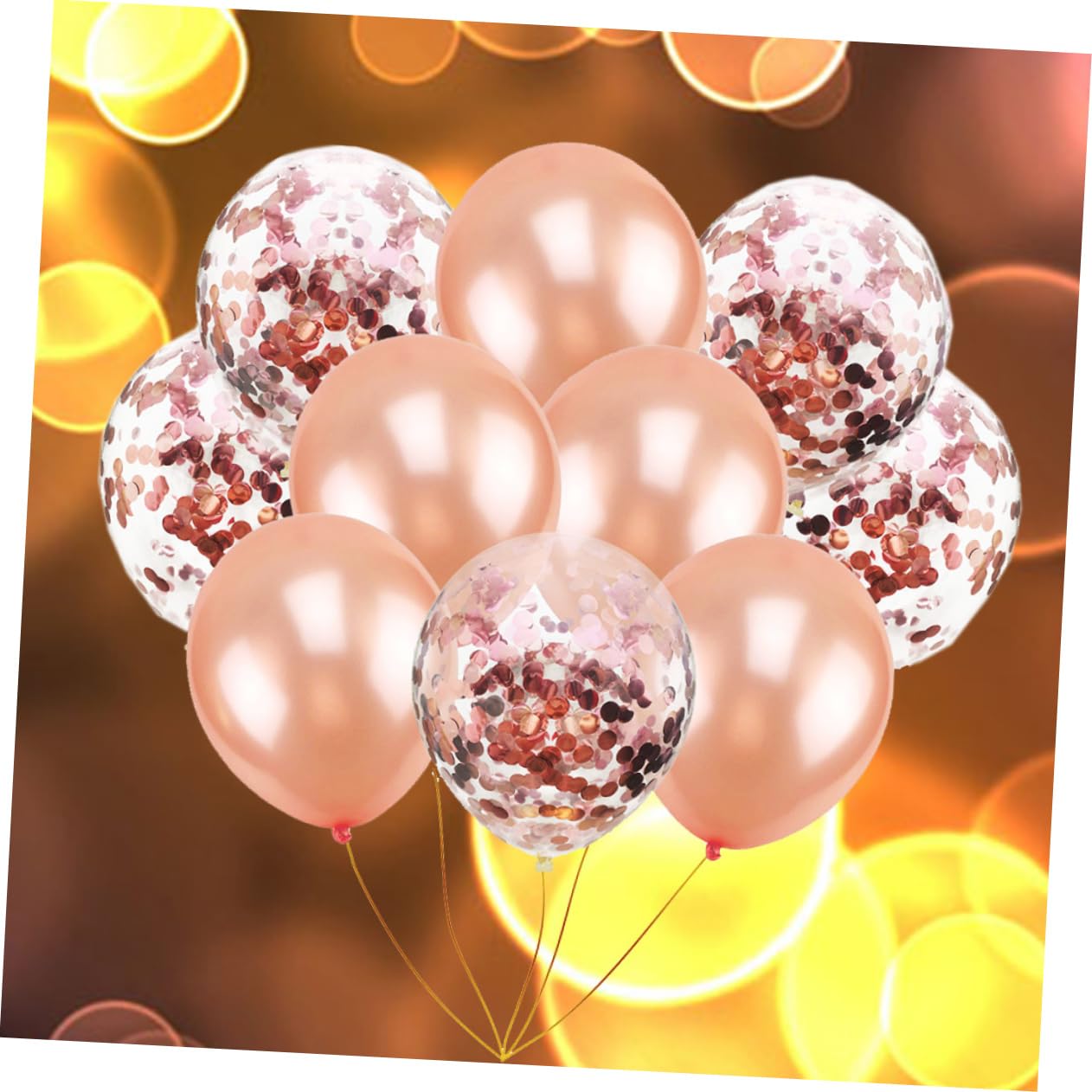 STOBAZA 90pezzi Palloncini Trasparenti Con Glitter Oro e Rosa Di Palloncini Con Confetti Per Feste Di Compleanno Matrimonio e Proposte Include