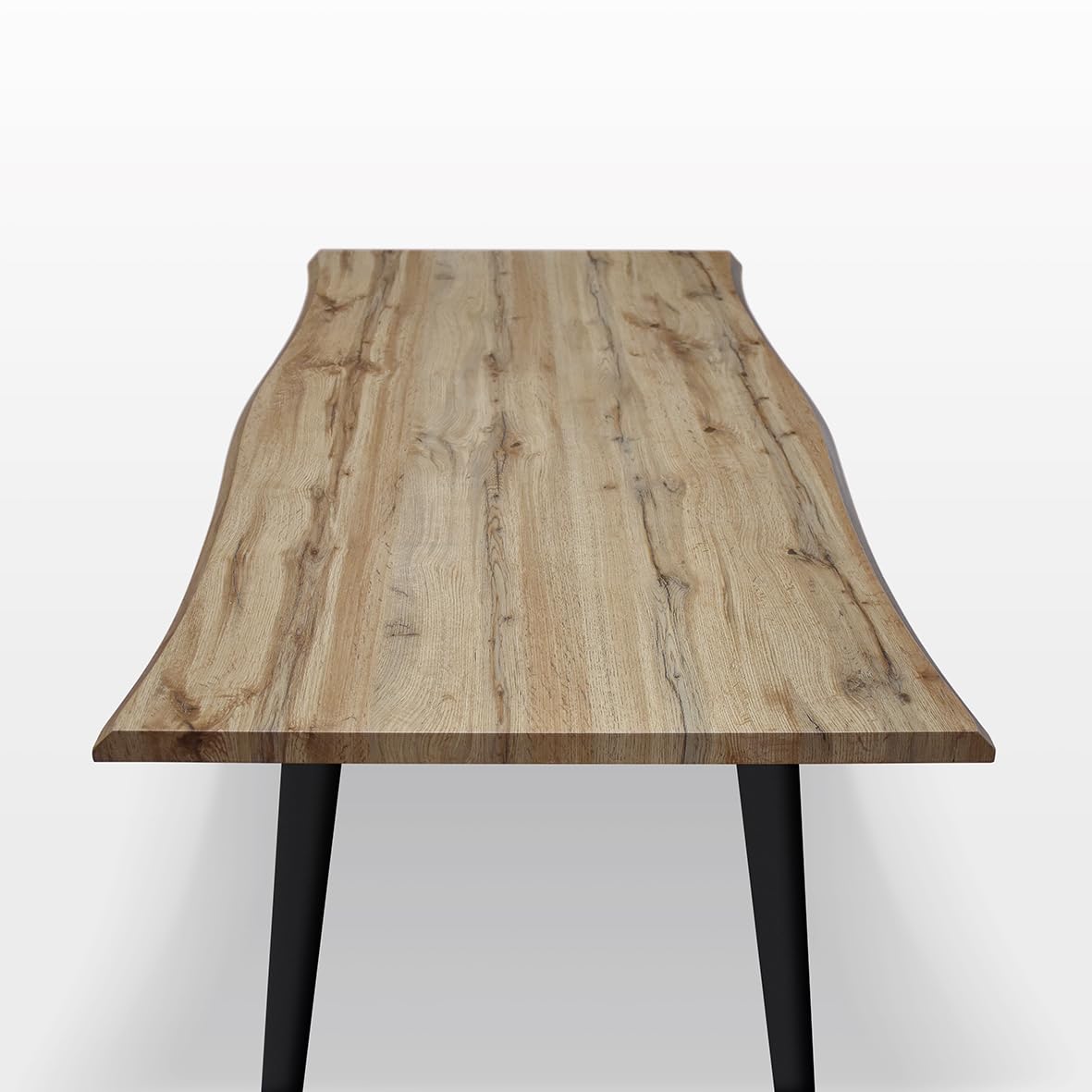 PAZZO DESIGN Tavolo Fisso Dario, Piano in MDF, Gambe Metallo Nere, Rovere, Cucina, Sala da Pranzo, Soggiorno, Ufficio, 160 x 90 x 76 cm