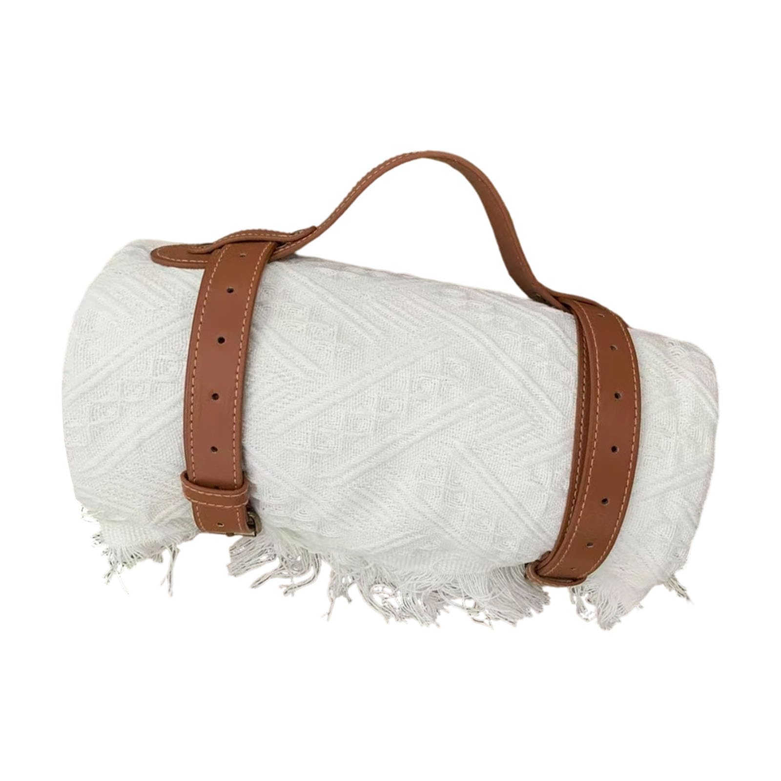 QIAOLIDA Spacious 180x180cm Outdoor Camping Blanket With Leather Handles Cozy Acrylic substance For Beach Trips And Adventures