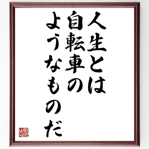 Amazon Co Jp 書道色紙 アインシュタインの名言として伝わる 人生とは自転車の 額付き 受注後直筆 Z2798 ジュエリー
