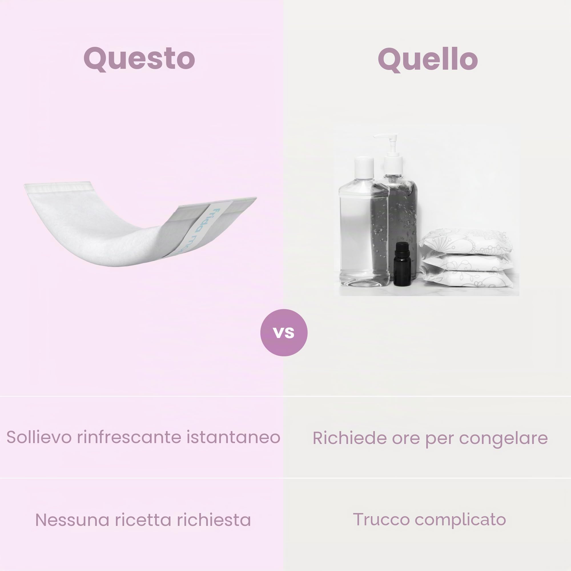 Frida Mom Assorbenti 2 in 1 per il post-parto, Assorbenti postpartum refrigeranti per Terapia del freddo con Ghiaccio istantaneo, 8 pezzi + 2 intimo monouso