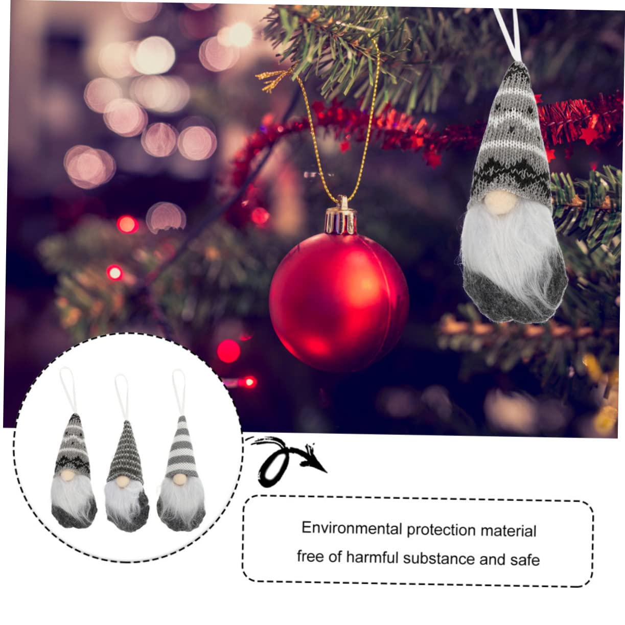 Toyvian 18stücke Niedliche Rudolph GNOME Strickdesign Dolls Für Weihnachtsbaum Dekoration Kreative Festliche Wohnaccessoires