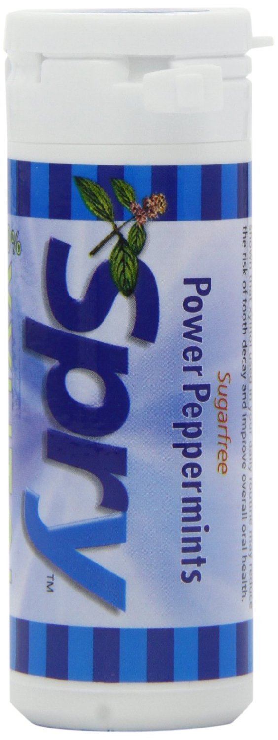 Spry Mints With Xylitol - Power Peppermint 45 TABLETS (PACK OF 5)