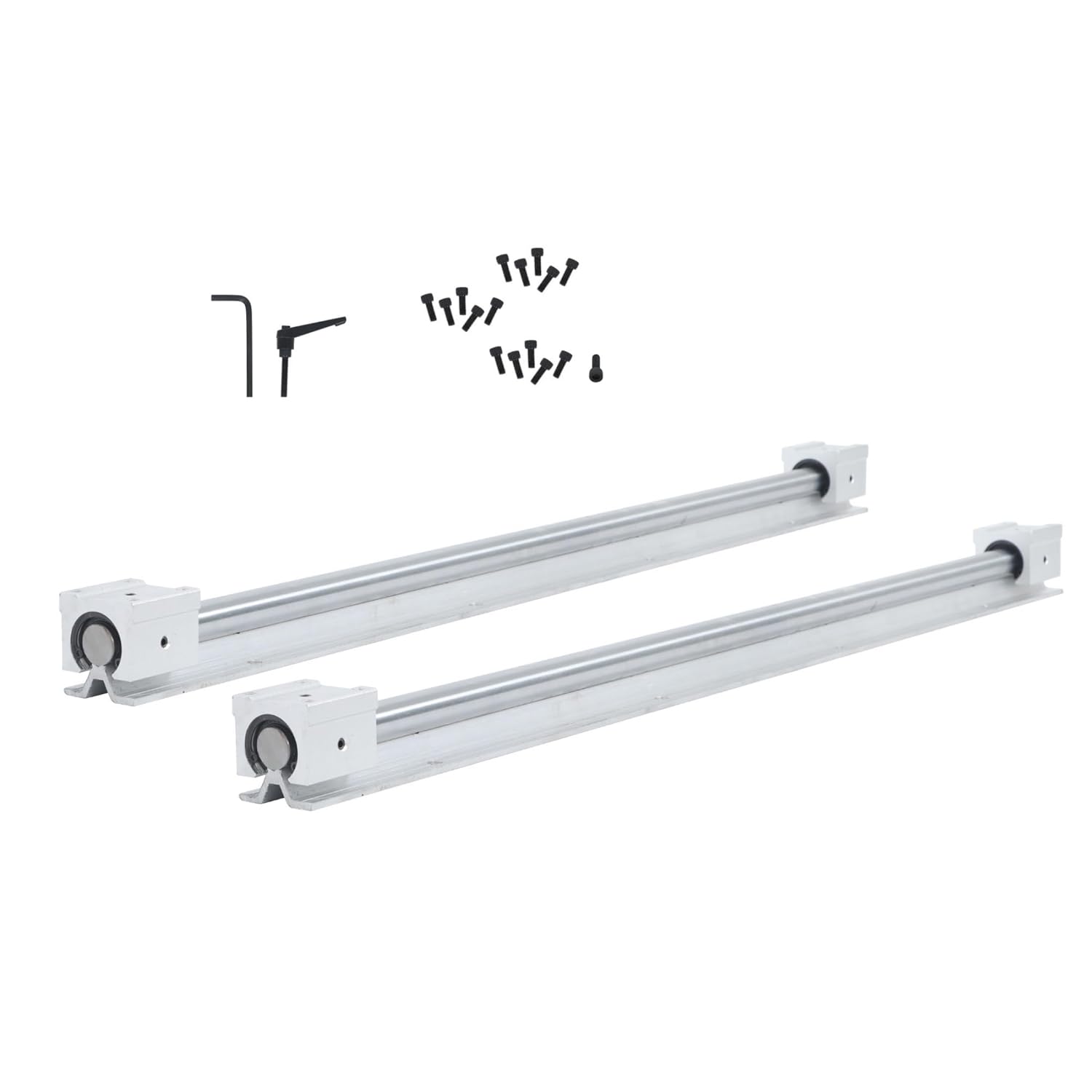 Linear Motion Guide 2 Pack SBR20-800mm Rails 4 Pack SBR20UU Square Bearing Blocks for Fully Supported Shaft Applications