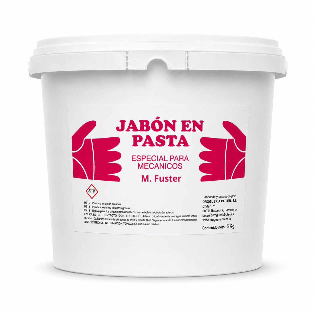 Jabón en Pasta para Mecánicos 5 kg Limpiador de Manos Profesional para Grasa y Aceite