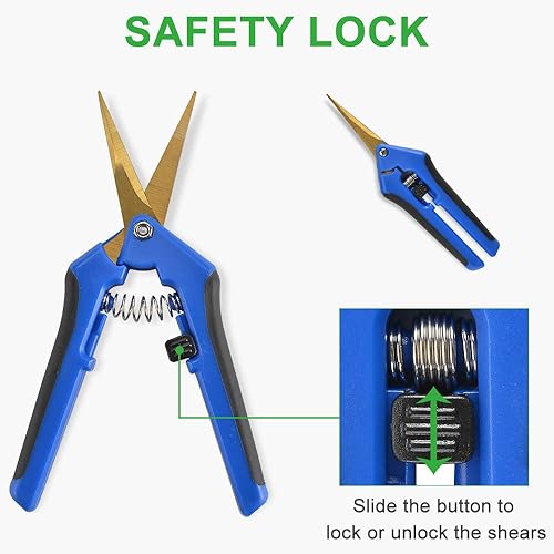 Miniatura 2 de GROWNEER 6 paquetes de tijeras de podar de 6.5 pulgadas con cuchillas curvas, tijeras de podar para jardinería de cannabis, tijeras de podar a mano,