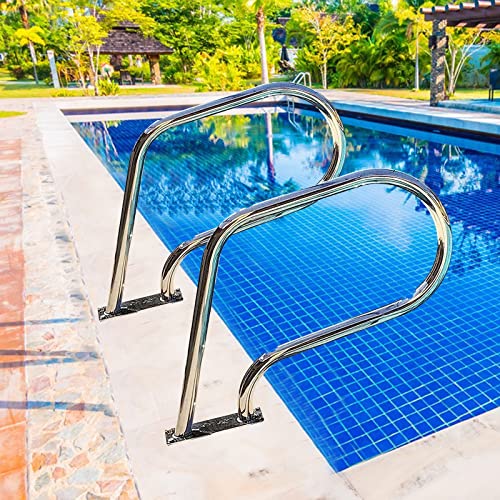 Set de 2 barandales para piscina de acero inoxidable miniatura 1