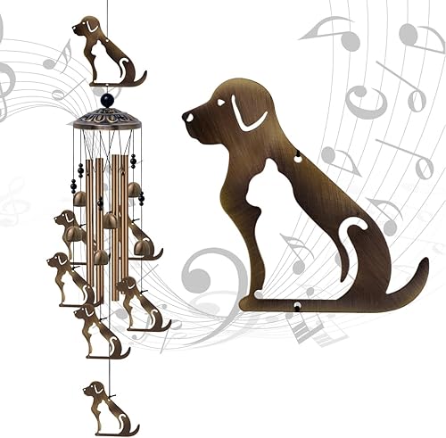 Miniatura 9 de Campanillas de viento para perros al aire libre, decoración de interiores, atrapador de viento romántico de bronce hecho a mano, campanas de viento