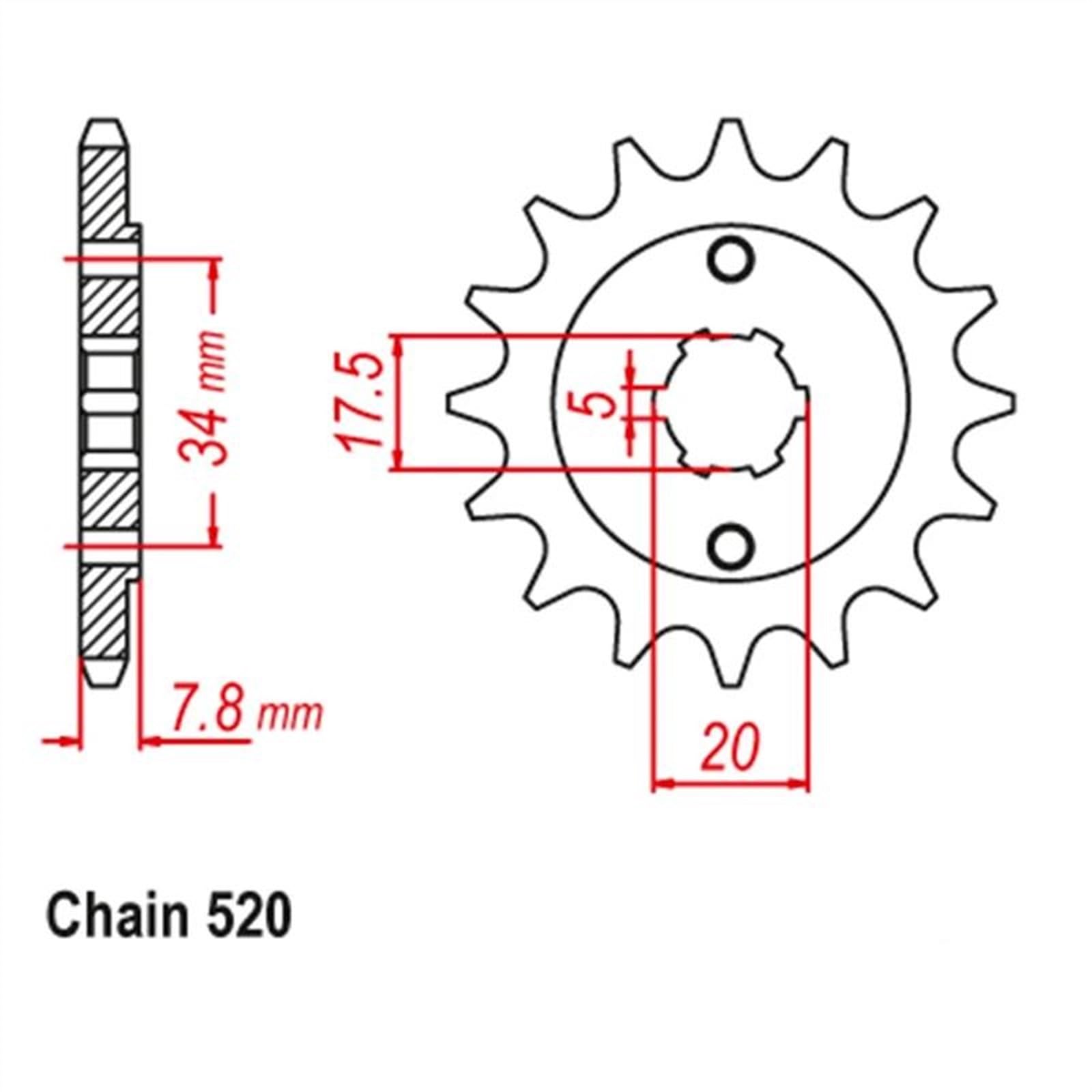 Parte del pignone 520 CNC 14T/53T Anteriore Posteriore Pignone Moto Per Honda XR250 L XR250L XR 250 1991-1996 1995 1994 1993 1992(40T)