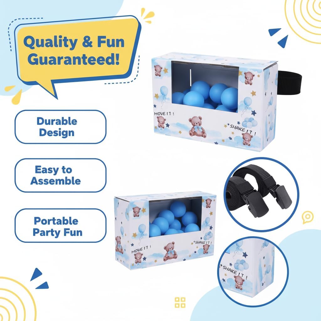6 Pcs Blue Bear Shaking Balls Game Set Novelty Twerk Game with 50 Balls, 6PCS Binding Strap and 6PCS Cardboard Boxes for Birthday party & Bachelorette Parties