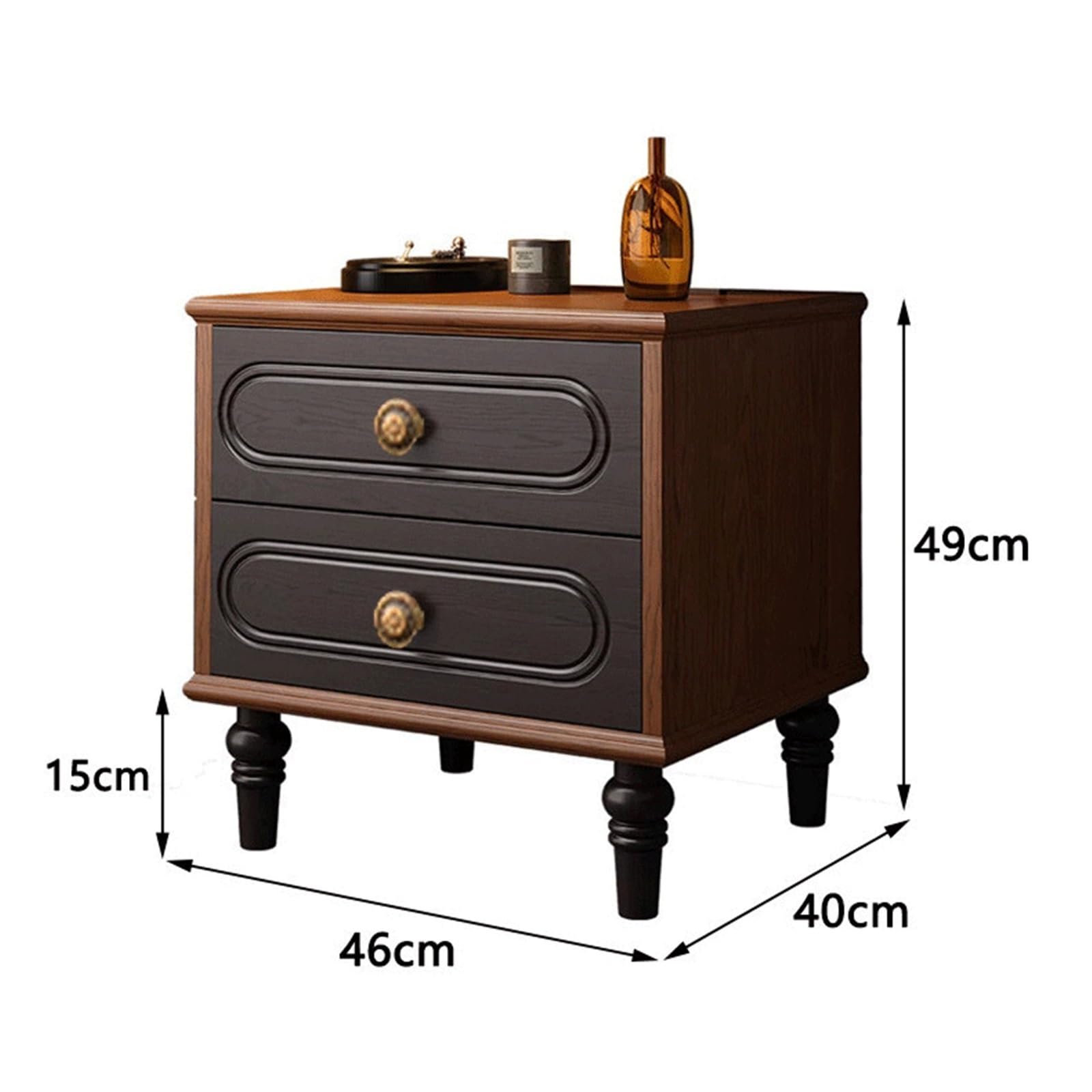 Versatile Comodino Vintage in Legno Massello Stile Antico