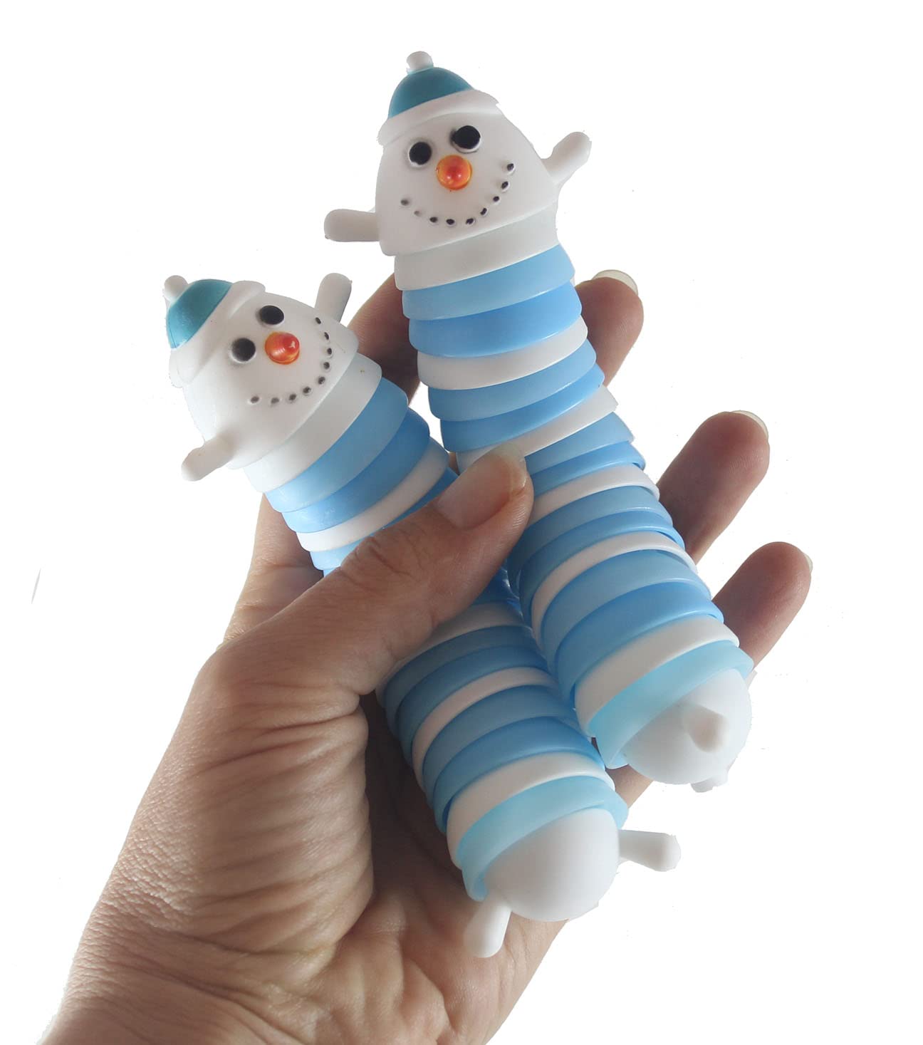 Set of 2 Wiggle Snowman Fidget Wiggle Articulated Jointed Moving Toy - Unique - Christmas Winter Toy