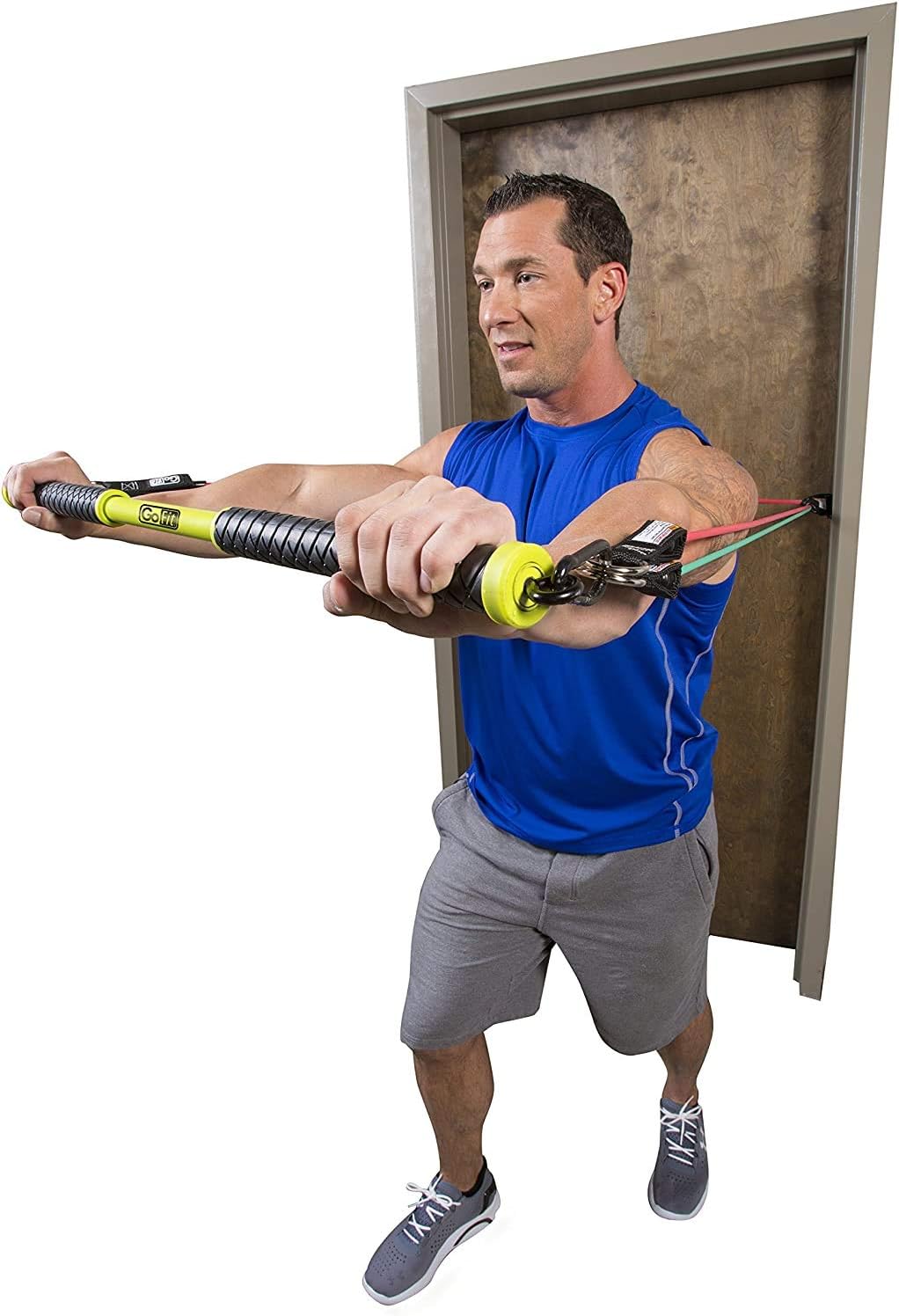 GoFit RAB Resistance Training Bar – Resist A Bar Portable Exercise Equipment, Black/Green