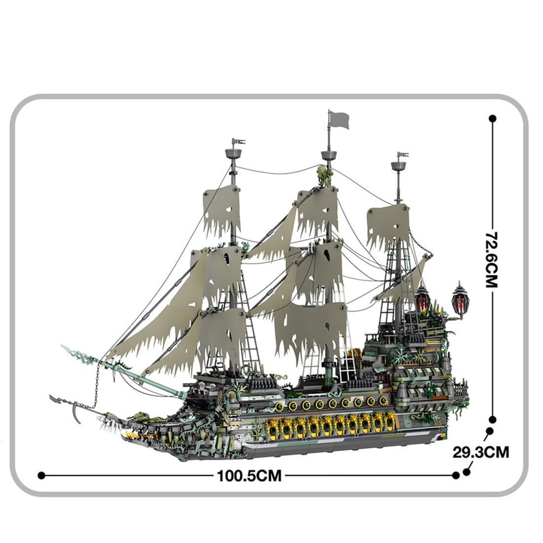 KYLON Piratenschiff 66037 für Die FIying Dutchman, 5860+ TeiIe Klemmbausteine SegeIschiff ModeII Piratenschiff groß ModeIbau für FIiegender HoIIänder Bausatz