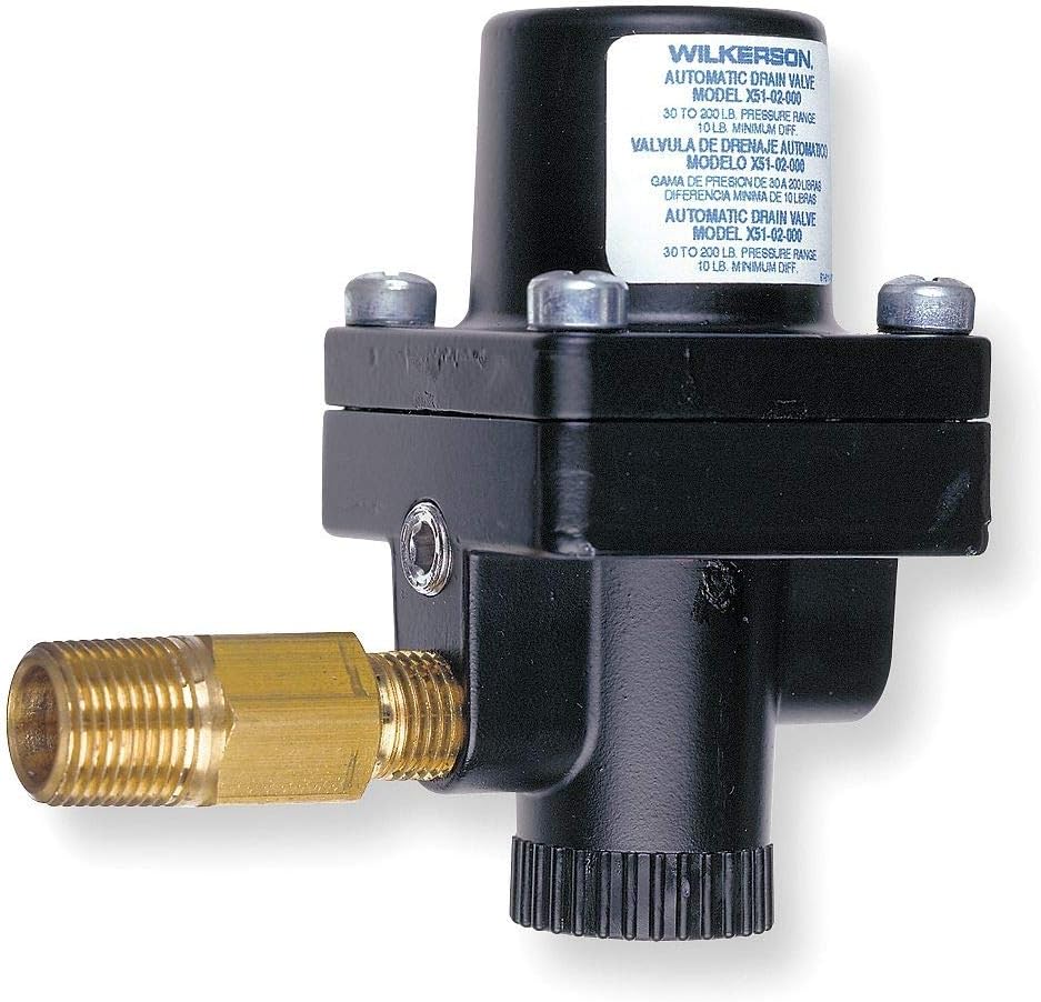 Wilkerson 2-1/8" x 2-15/16" x 3-13/16" Aluminum Automatic Drain Valve with 1/4" NPT Pipe Size - X51-02-000