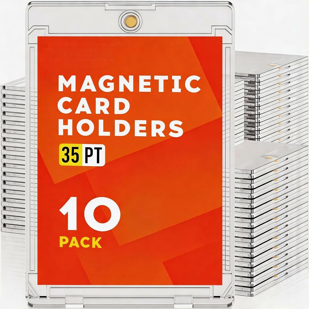 10 Magnetic Card Holder, 35pt Mag Cards Case Card Holder, U-V Protectors Hard Plastic for Trading Cards, Sports, Game, Football, Baseball — image 1