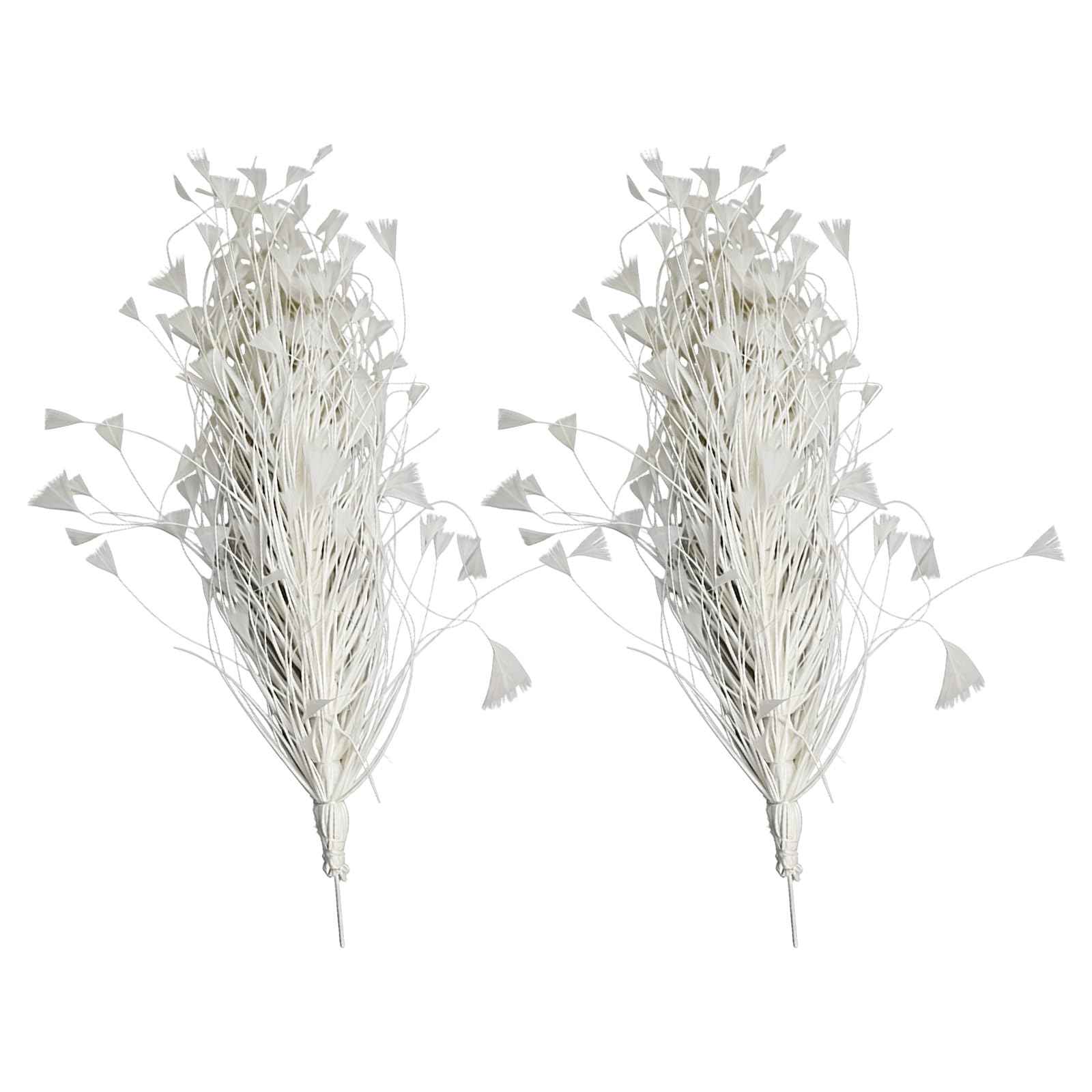 Whoasyst 2PCS Natural Plumage Ornaments with Floral Wire Base for Projects and Wedding Decoration Handcrafted Down Divisions