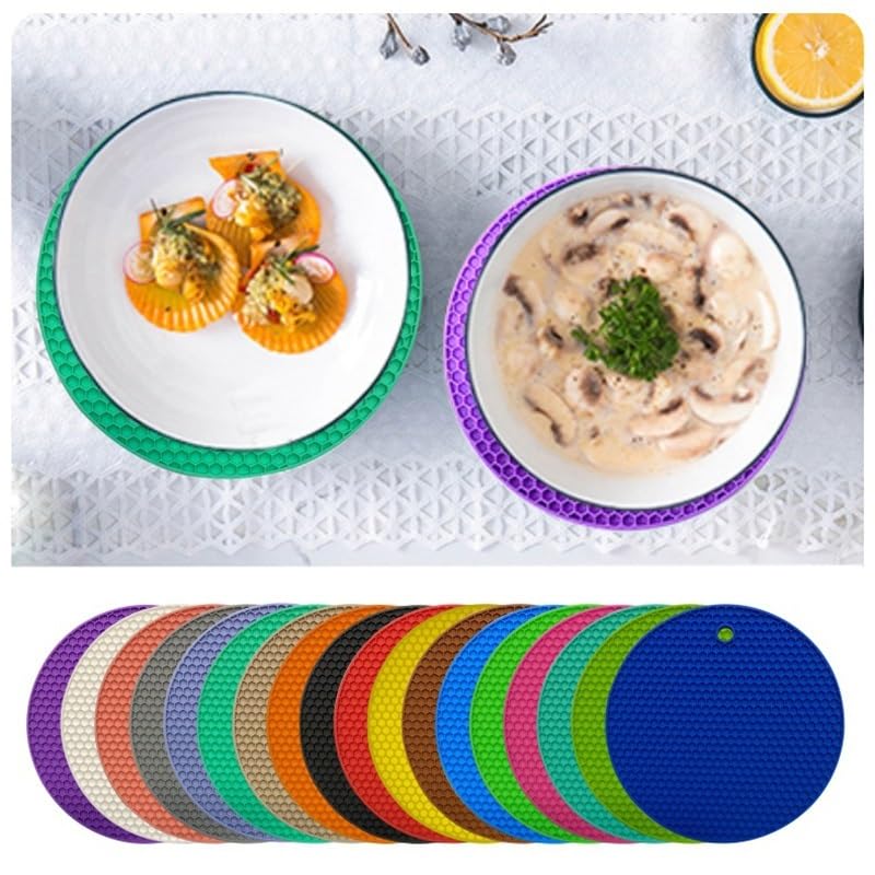 Podkładki Podkładki Dwie 18 cm Okrągłe Podstawki, Antypoślizgowe Podstawki Stołowe, Akcesoria Kuchenne Podkładki Stołowe (Kolor: 6)