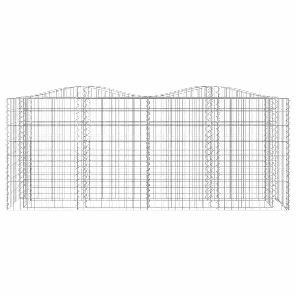 Jardinera de gaviones con arco alto, 200 x 50 x 100 cm, hierro galvanizado, cesta de piedra para jardín y terraza, maceta estable de alambre, malla de 5 x 10 cm, color plateado
