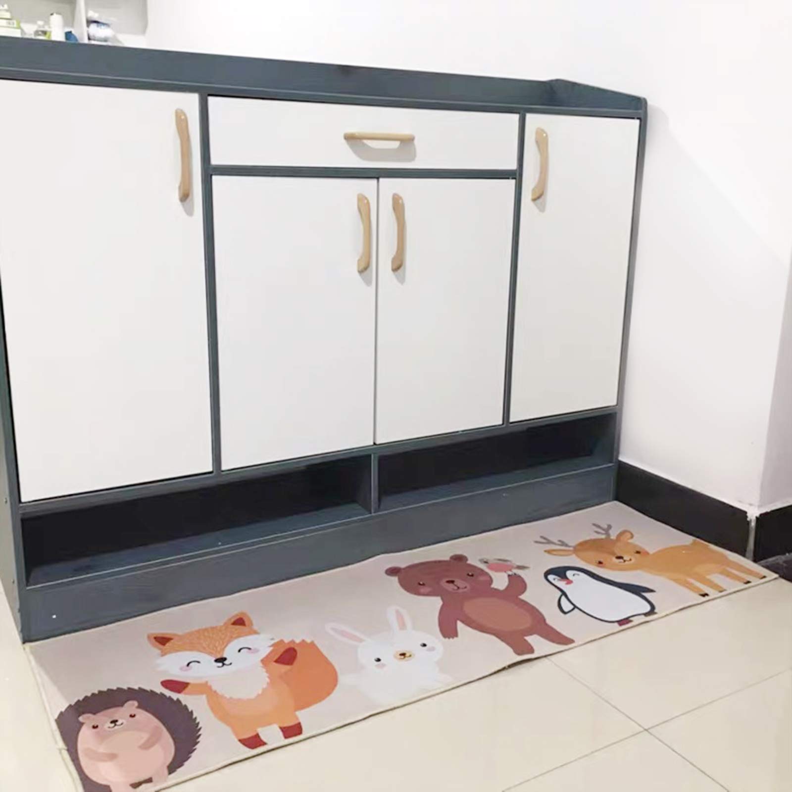 Tapis Chambre Bebe Tapis de Jeu Antidérapant Lavable 80x160cm Renard