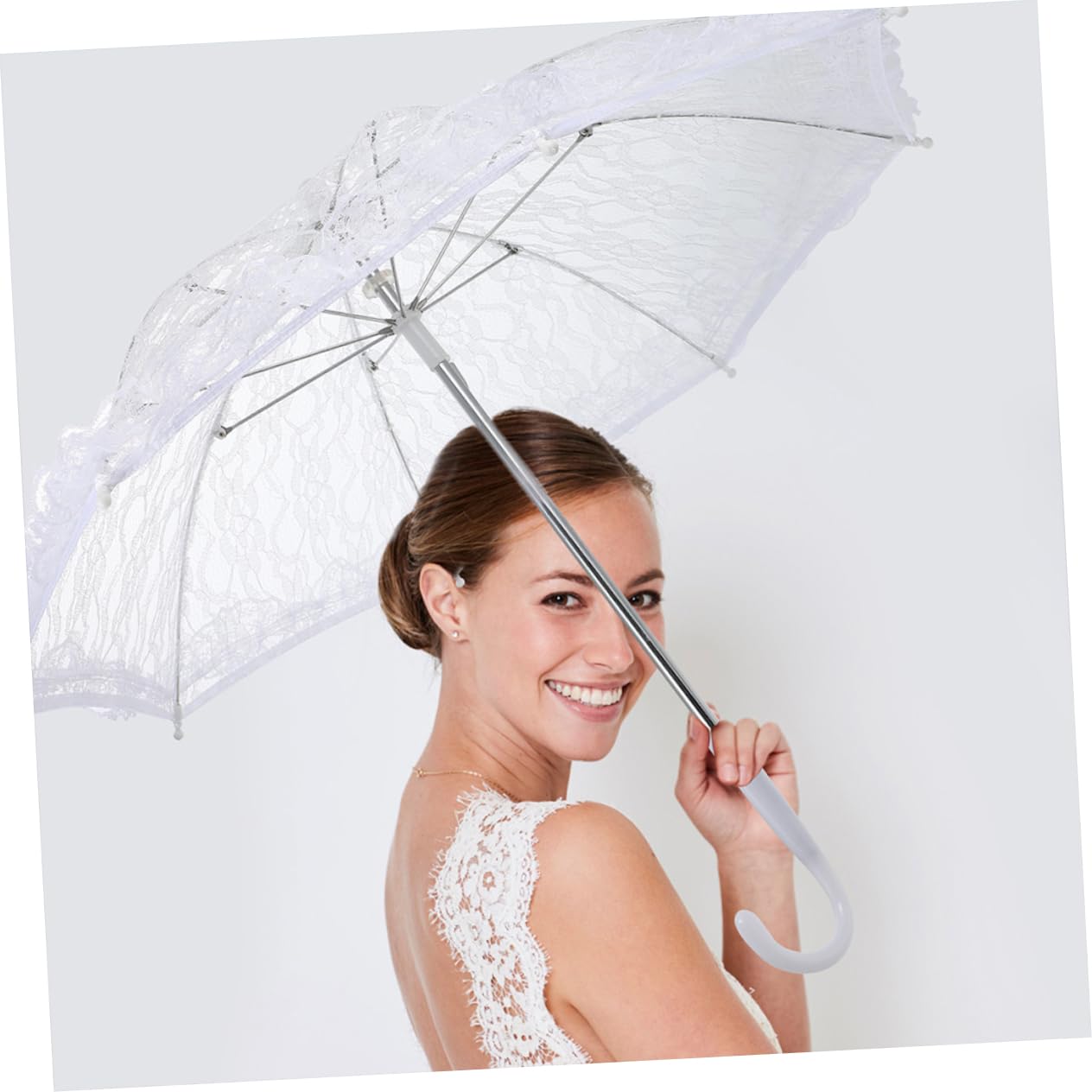 COLLBATH 2stücke Dekorative Kleine Spitzen-sonnenschirme Fotorequisiten Schirme für Teepartys Hochzeitsschirme Brautschirme