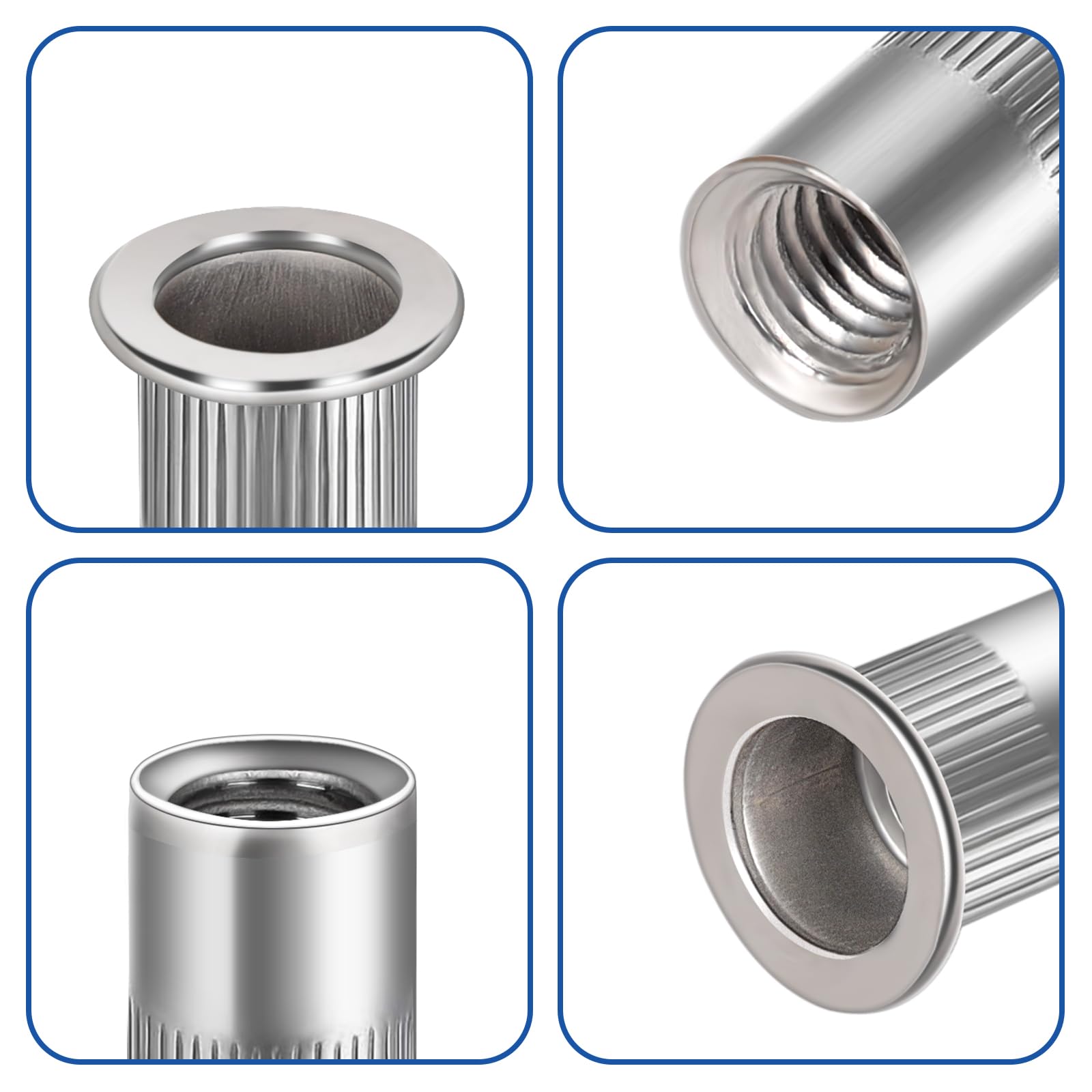 Snapklik.com : 5/16-18 Flange Rivet Nuts, 304 Stainless Steel Rivnut ...
