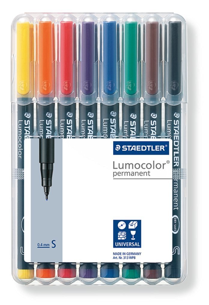 10er Maxi Sparpack Staedtler 313 WP8 Feinschreiber Universalstift Lumocolor permanent, Staedtler Box mit 8 Farben (10)