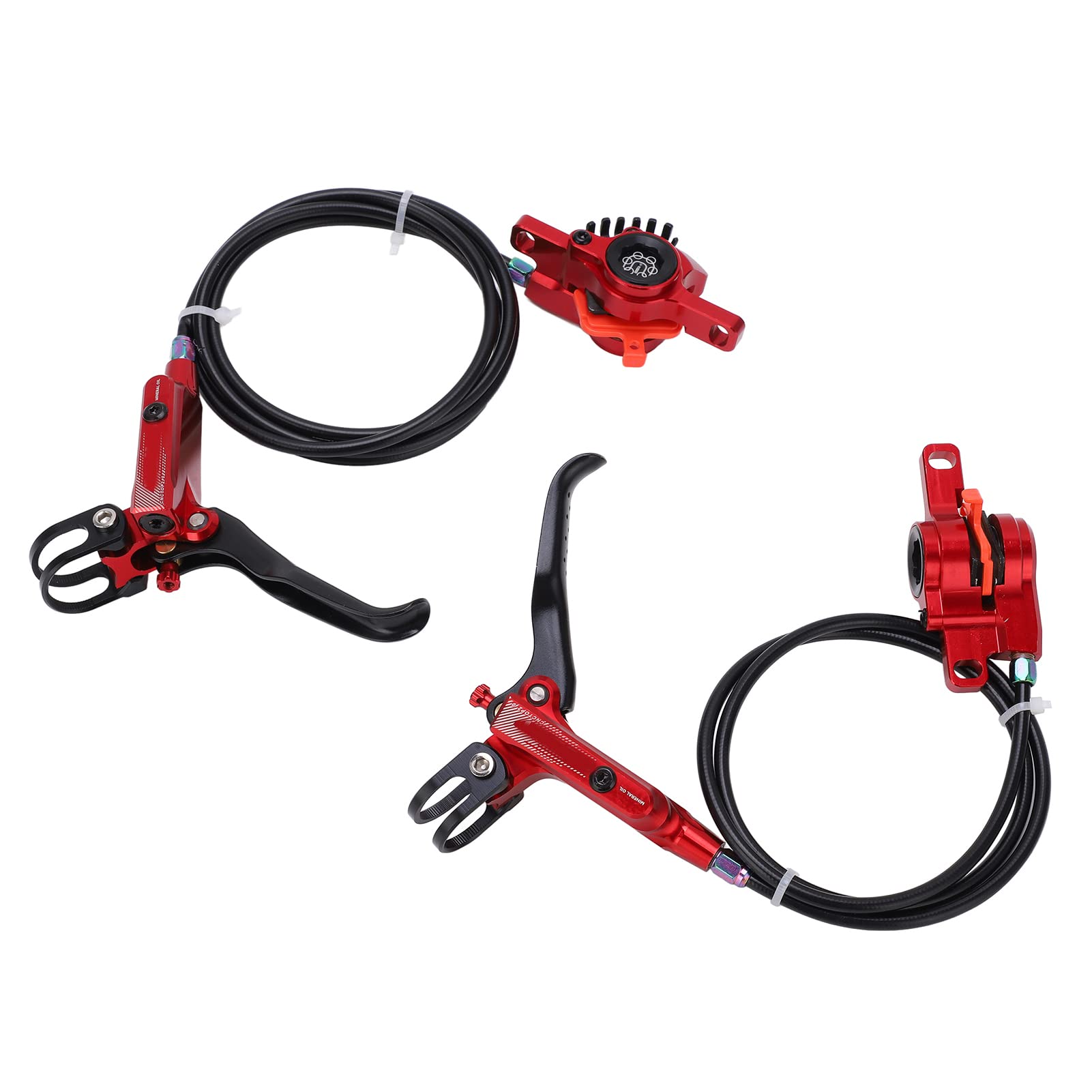 CHICIRIS Hamulce Rowerowe Zestaw Mechanicznych Hamulców Tarczowych z Podwójnym Tłokiem ze Stopu Aluminium Przednia Tylna Uruchamiana linką 0,8 M 1,5 M dla Rowerzystów Ulepszonych na Rowerze Szosowym